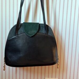 Bally Vintage Black Leather Shoulder Bag